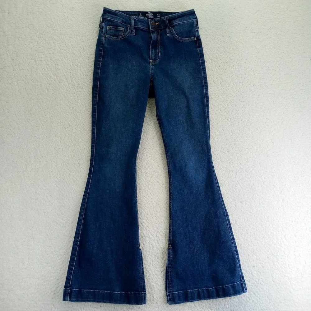Hollister High Rise Vintage‎ Flare Jeans Dark Wash Soft Stretch Size 1S W25 L30
